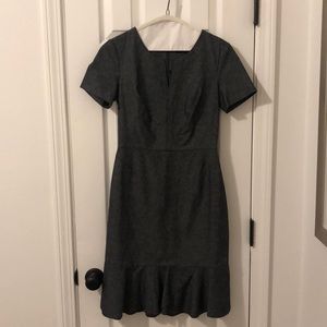 Chambray fitted mid length dress